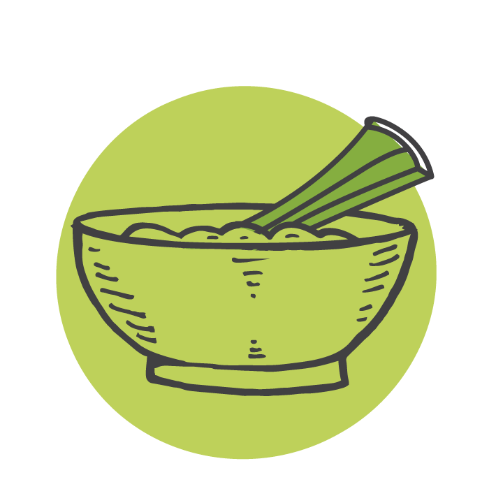 icon of celery in a dip bowl