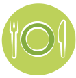 fork, plate, and knife icon
