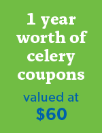 1 year worth of celery coupons (valued at $60)